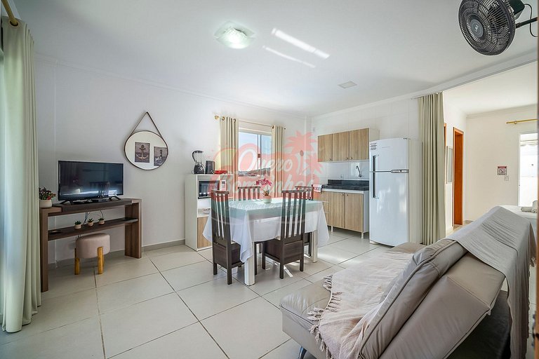Apartamento 1 suíte na Praia de Bombinhas com vista mar