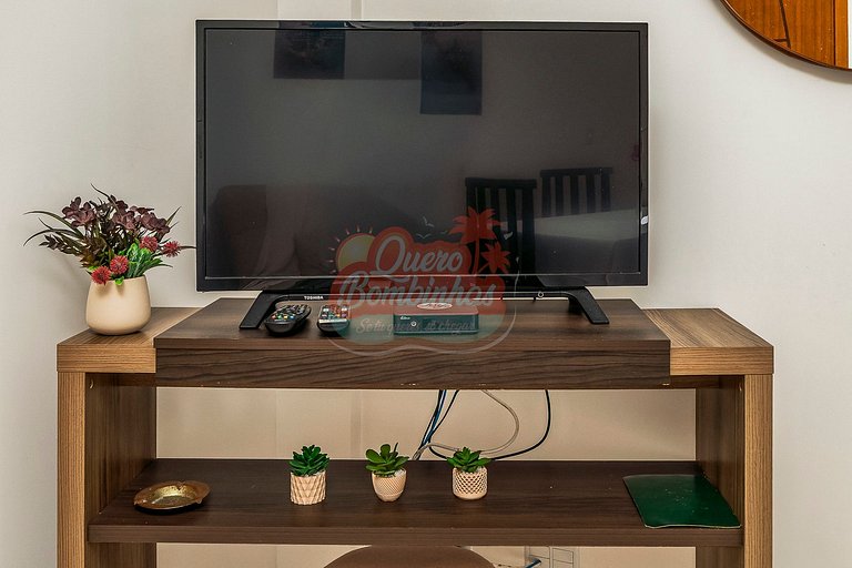 Apartamento 1 suíte na Praia de Bombinhas com vista mar