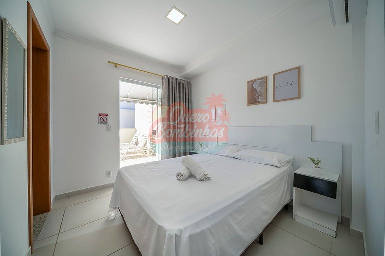 Apartamento 1 suíte na Praia de Bombinhas com vista mar