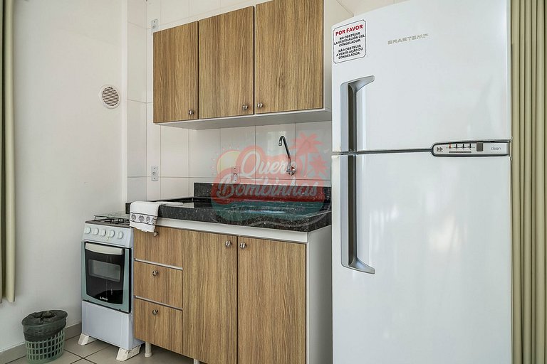 Apartamento 1 suíte na Praia de Bombinhas com vista mar